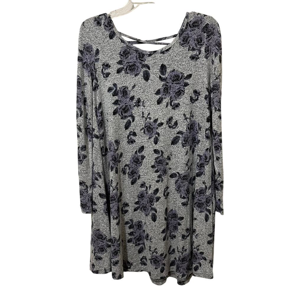 Alya Women's Dress Sz Large Super Soft Knit Purple Gray